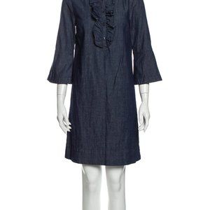 Draper James Blue Scoop Neck knee Length Casual Dress